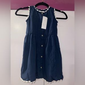 Girl’s Blue Dress with White Trim - NWT - Size 5-6 years